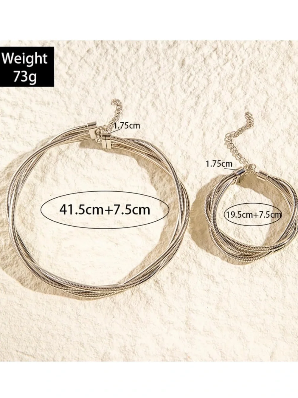 Modern Silver Multi-Strand Tubular Choker Necklace